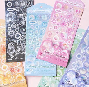 Pegatinas de burbujas parpadeantes creativas. Para decorar tus photocards. Aptas para niños. Pegamento resistente, especial para decoración de toploaders.
